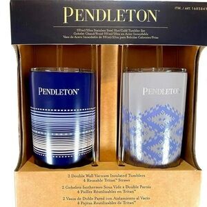 Pendleton Navy and Light Gray Tumbler Set